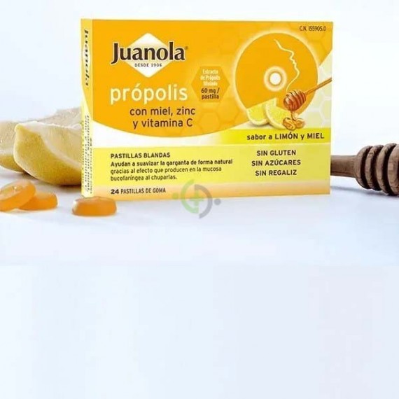 JUANOLA PASTILLAS PROPOLIS LIMON MIEL 24 U