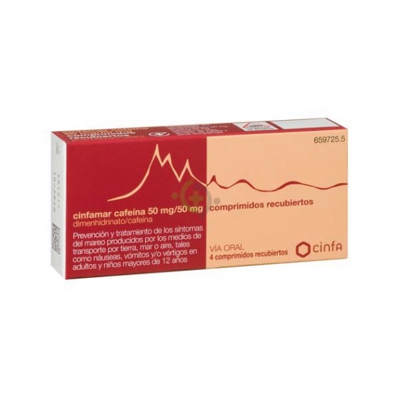 CINFAMAR CAFEINA 50/50 MG 4...