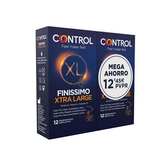 CONTROL FINISSIMO XL PRESERVATIVOS 12 + 12 U PACK AHORRO