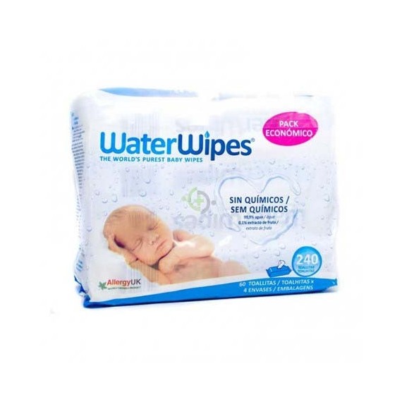 WATERWIPES 4 ENVASES 60 UNIDADES PACK ECONOMICO